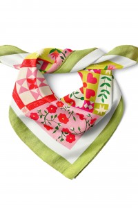 Patchwork Çiçek Desen Fular Bandana 50x50 Cm