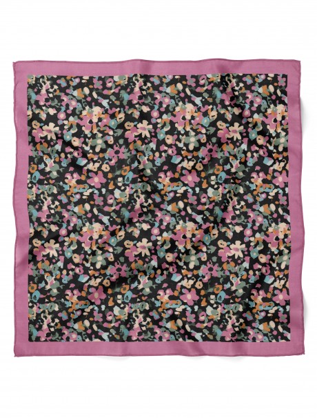 Gece Bahçesi – Çıtır Çiçekler Desen Fular Bandana 50x50 Cm