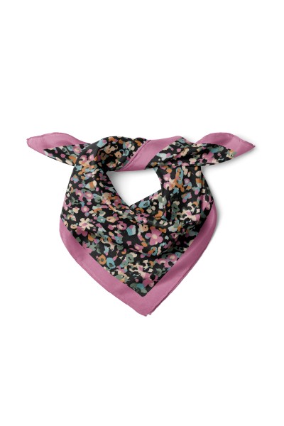 Gece Bahçesi – Çıtır Çiçekler Desen Fular Bandana 50x50 Cm