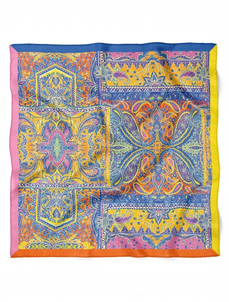 Renkli Şal Esintisi Desen Fular Bandana 50x50 Cm