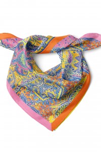 Renkli Şal Esintisi Desen Fular Bandana 50x50 Cm