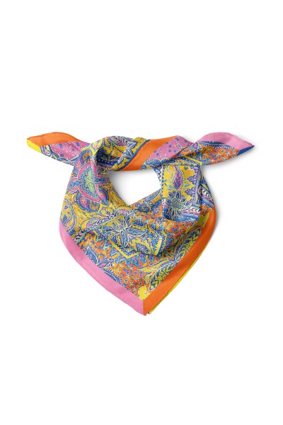 Renkli Şal Esintisi Desen Fular Bandana 50x50 Cm