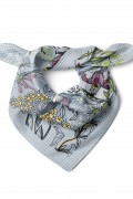 Çiçekler İçinde Kuş Desen Fular Bandana 50x50 Cm