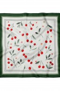 Kiraz Bahçesi Desen Fular Bandana 50x50 Cm