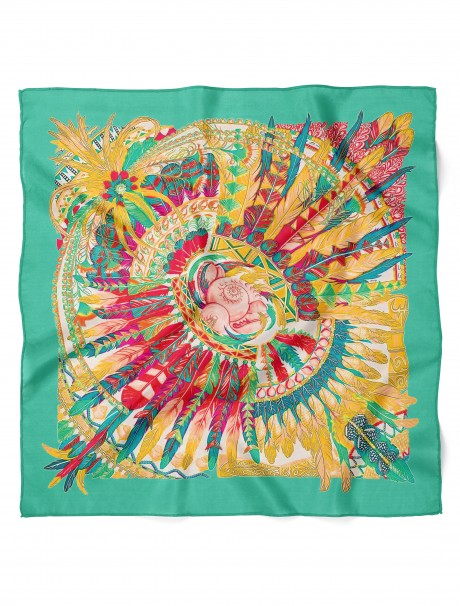 Tüylerin Dansı Desen Fular Bandana 50x50 Cm