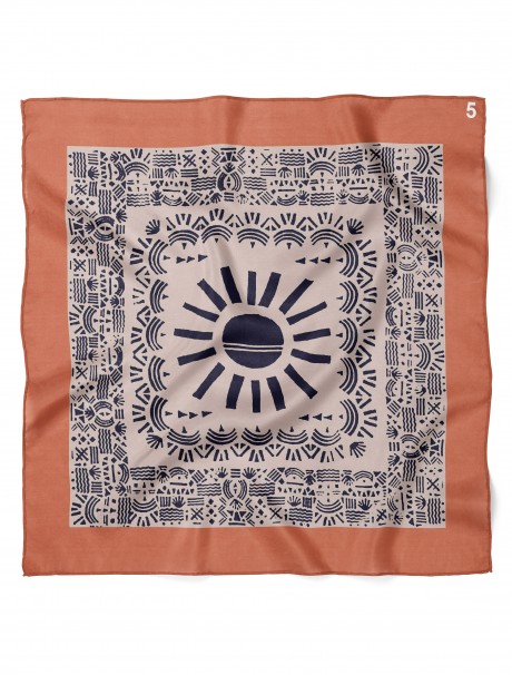 Etnik Güneş Desen Fular Bandana 50x50 Cm