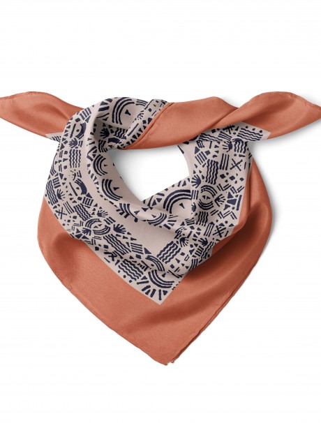 Etnik Güneş Desen Fular Bandana 50x50 Cm