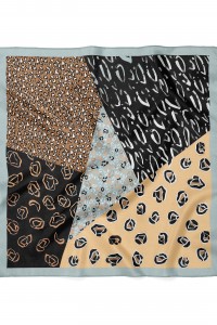 Safari Rüzgarı & Leopar Desen Fular Bandana 50x50 Cm