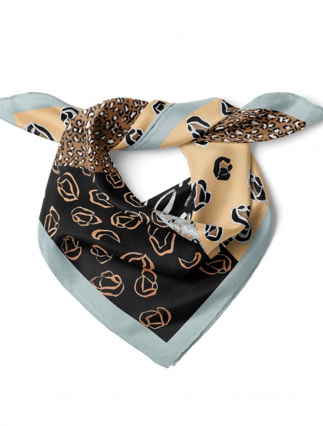 Safari Rüzgarı & Leopar Desen Fular Bandana 50x50 Cm