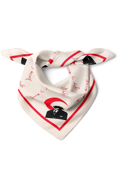 Atatürk Desen Fular Bandana 50x50 Cm Milli Bayramlar