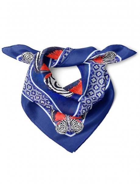 Zarif Kelebek Desen Fular Bandana 50x50 Cm