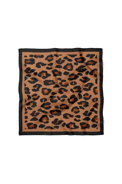 Leopar Desen Fular Bandana 70x70 Cm