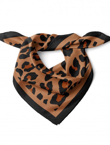 Leopar Desen Fular Bandana 70x70 Cm