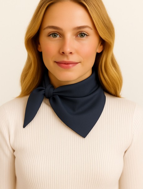 Lacivert Esnek Fular Bandana 50x50 Cm