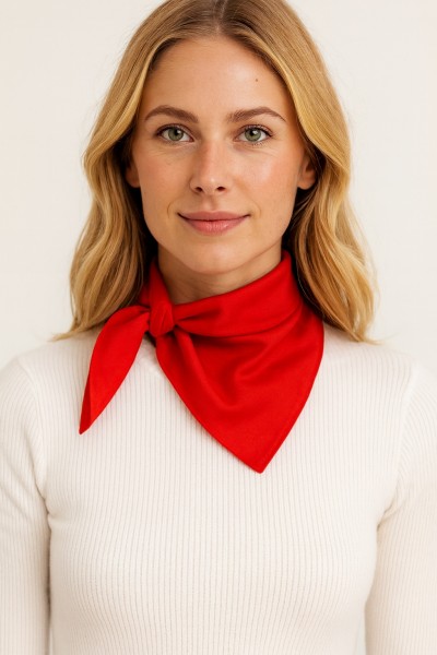 Koyu Kırmızı Esnek Fular Bandana 50x50 Cm