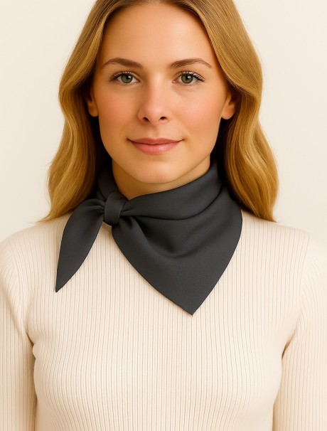 Antrasit Esnek Fular Bandana 50x50 Cm