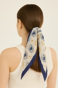 Göz Desenli Piliseli Fular Bandana