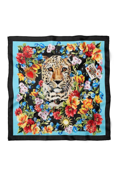 Leopar Desenli Bandana 58x58 Cm