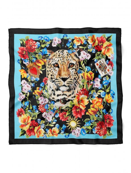 Leopar Desenli Bandana 58x58 Cm