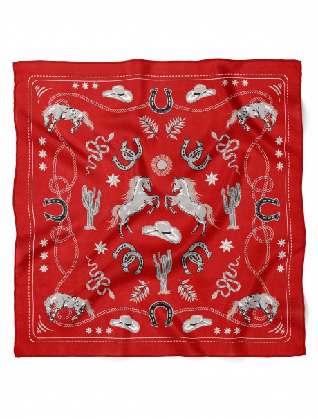 Western Desenli Bandana 58 X 58 Cm