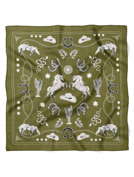 Western Desenli Bandana 58 X 58 Cm