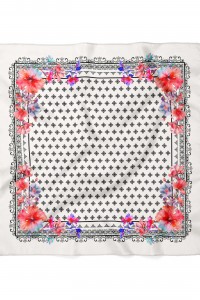 Çiçek Fular Bandana 70 x 70 Cm