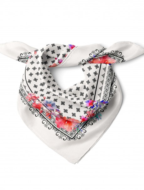 Çiçek Fular Bandana 70 x 70 Cm