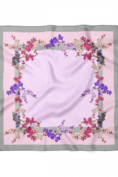 Çiçek Desen Fular Bandana 70 x 70 Cm
