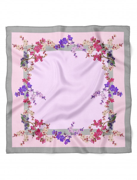 Çiçek Desen Fular Bandana 70 x 70 Cm