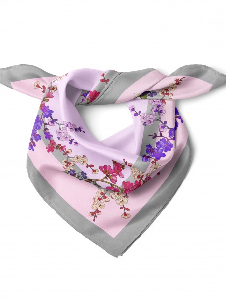 Çiçek Desen Fular Bandana 70 x 70 Cm