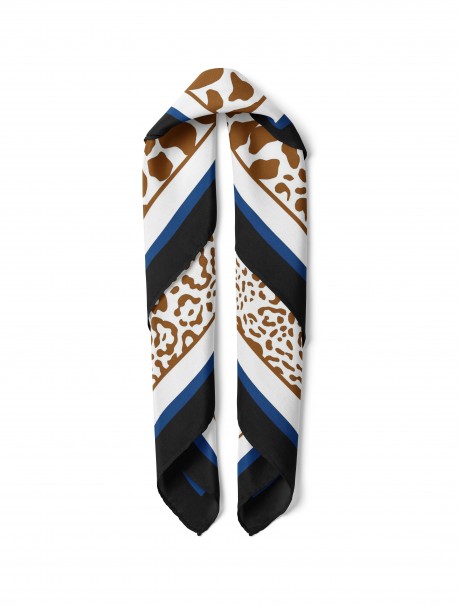 Leopar Desen Fular Bandana 70x70 Cm