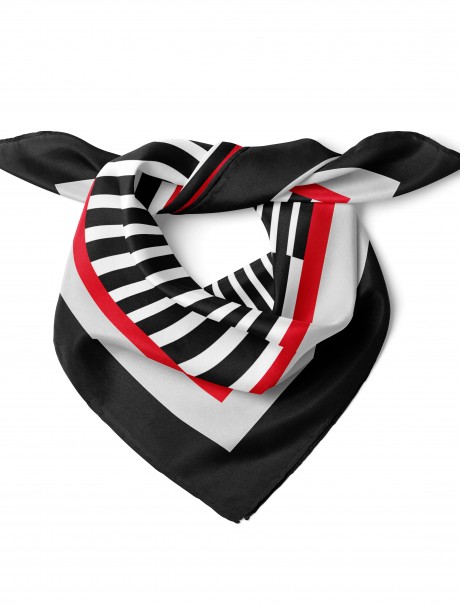 Çizgi Desen Fular Bandana 70x70 Cm