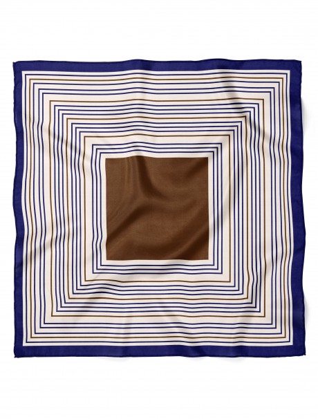 Çizgi Kare Desen Fular Bandana 70x70 Cm