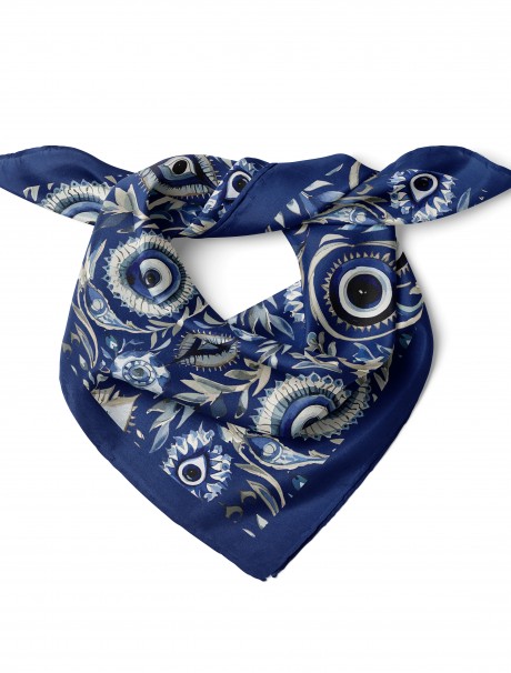 Nazar Boncuğu Fular Bandana 70x70 Cm