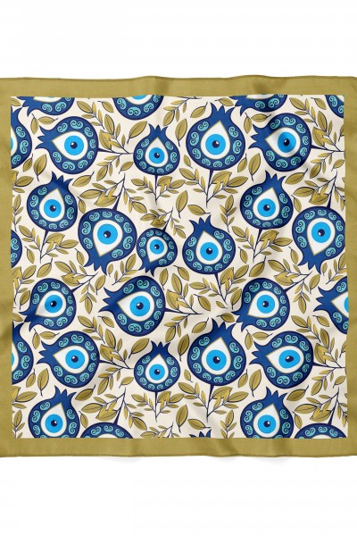 Nazar Boncuğu Fular Bandana 70x70 Cm