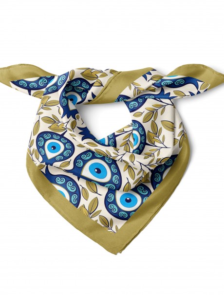 Nazar Boncuğu Fular Bandana 70x70 Cm