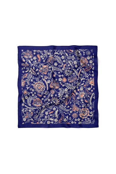 Çiçek Desen Fular Bandana 70x70 Cm