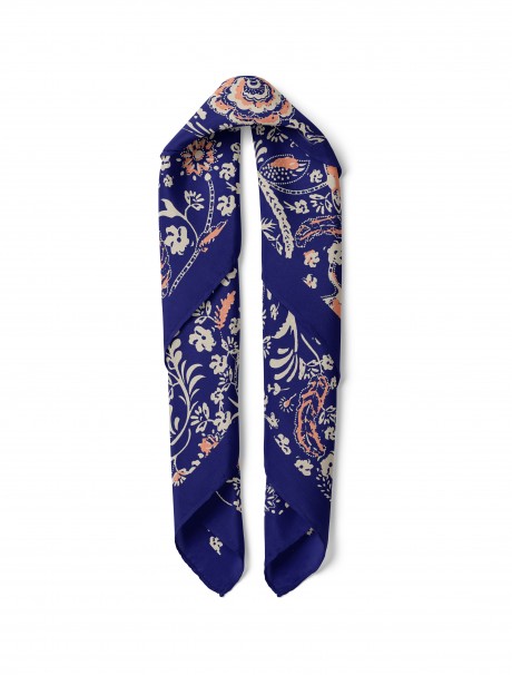 Çiçek Desen Fular Bandana 70x70 Cm