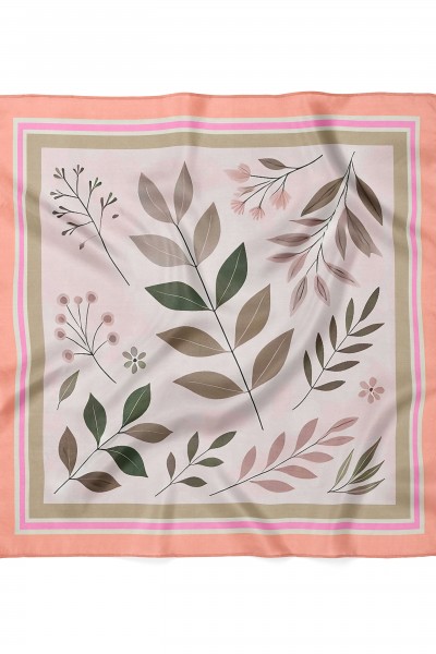 Yaprak Desen Fular Bandana 70x70 Cm