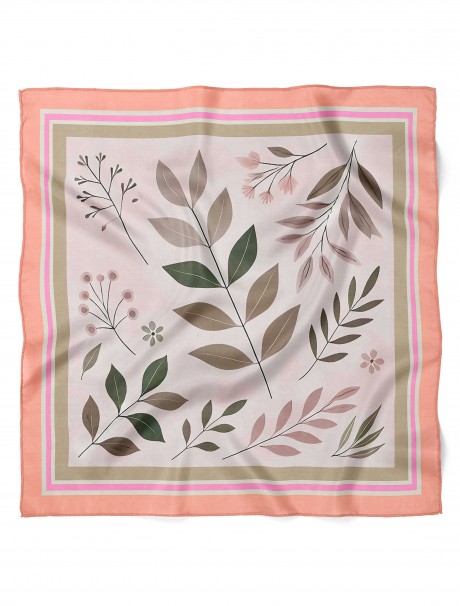Yaprak Desen Fular Bandana 70x70 Cm