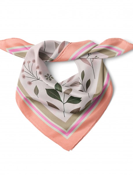 Yaprak Desen Fular Bandana 70x70 Cm