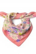 Kır Bahçesi Çiçekleri Desen Fular Bandana 70x70 Cm