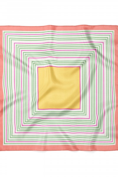Çizgi Kare Desen Fular Bandana 70x70 Cm