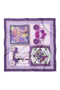 Retro Araba ve Soyut Desen Fular Bandana 70x70 Cm
