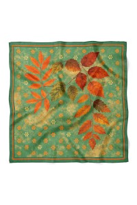 Sonbahar Yaprak Desen Fular Bandana 70x70 Cm