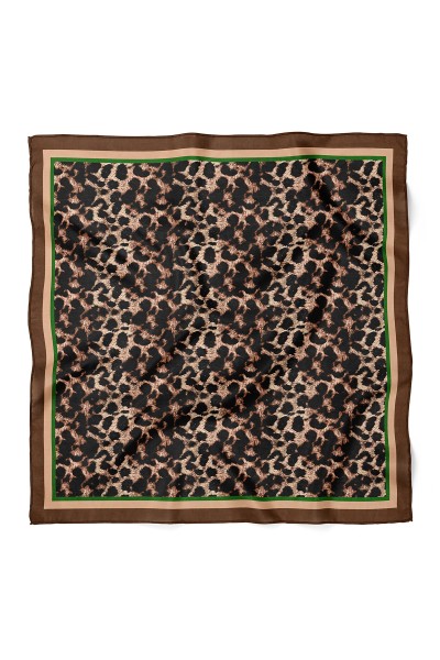 Leopar Desen Fular Bandana 70x70 Cm