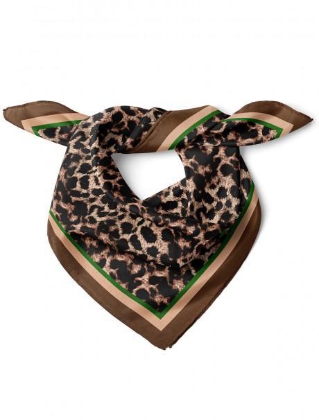 Leopar Desen Fular Bandana 70x70 Cm