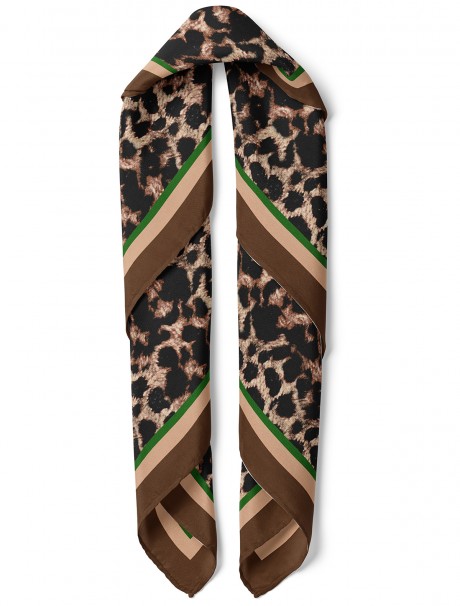 Leopar Desen Fular Bandana 70x70 Cm