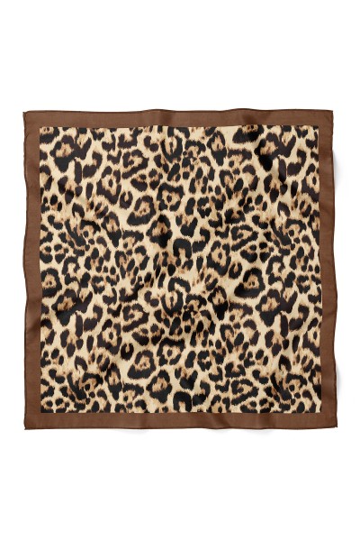 Leopar Desen Fular Bandana 70x70 Cm
