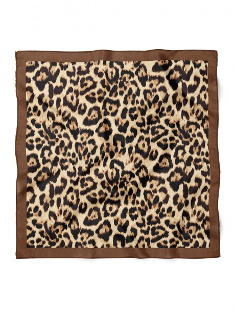 Leopar Desen Fular Bandana 70x70 Cm